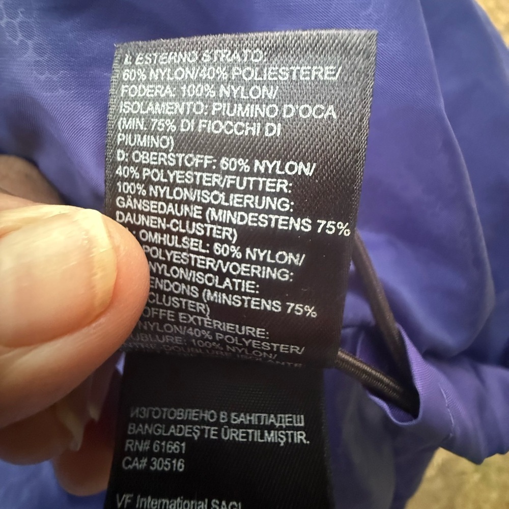 WOMENS The North Face Totally Down Hooded Jacket SZ S/P Purple 600 - Picture 10 of 16
